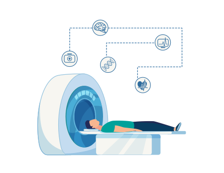 patient with MRI equipement